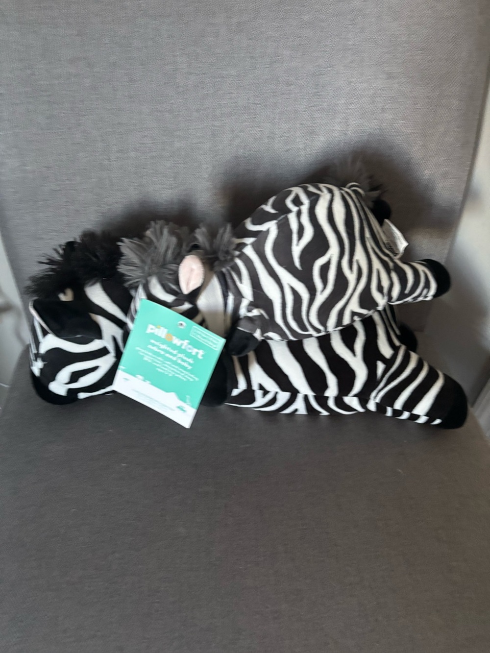 Pillowfort weighted plush zebra and baby new